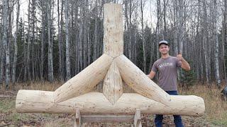 Building a Small Log Truss - Building My Log Home  Pt. 18