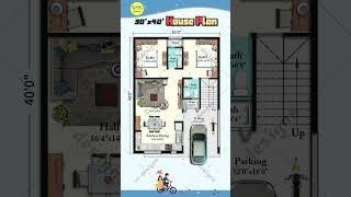 Stylish 30×40 House Plan | 2BHK + Car Space + Indian Style Porch #houseplan  #indianhousedesign