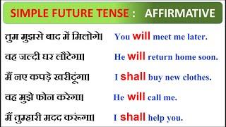 Simple Future Tense Affirmative Sentence | English Grammar | For Class 8,9,10 | Tense part-2