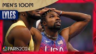 Noah Lyles pulls off UNBELIEVABLE 100m win by tightest of margins | Paris Olympics | NBC Sports