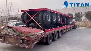 Tri Axle Flatbed Tractor Trailers Ready Ship to Congo