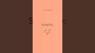 Simplify: (x⁷ × x³) ÷ x⁵  #QuickSolveMath #ExponentRules #HighSchoolMath