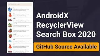 RecyclerView(AndroidX 2020): | Search bar with RecyclerView | Android Studio