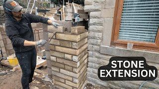 Stonework Extension With Joe #construction #bricklayer #bricklaying #yt