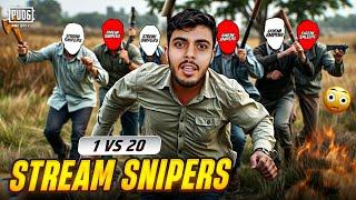 Streamer vs Stream Snipers / 1v20 / PUBG Mobile