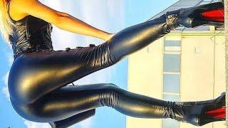 Elegant collections of latex & faux leather leggings pants outfits for women's// stylish leather