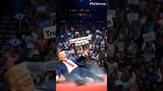 Trump Dancing...Then BOOM! He Falls on Stage #funny #ai #memes #trump #shorts #ytshorts #subscribe
