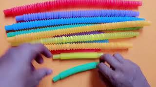 Big Pop Tubes Unboxing Satisfying Fidget ASMR Very satisfying pop tube sound Pop Tubes Fidget Toy