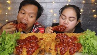 Makan Nasi Gogreng Ikan Bilis Pete, Ayam Goreng Krsipy, Sambal Mercon Mukbang