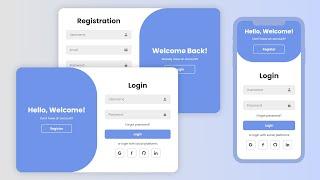 Responsive Login and Registration Form in HTML CSS & Javascript