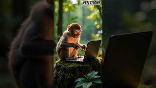 blogger monkey #monkey #feeltoons #viral #jungle