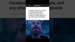 16 Billion passwords exposed! #shorts