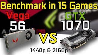 RX VEGA 56 vs GTX 1070 Test in 15 Games | Benchmark Comparison (i7-6800K)