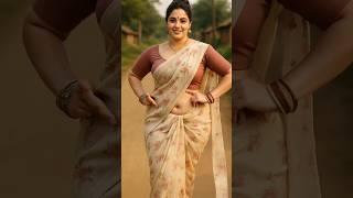  Desi Queen in Floral Saree Walking with Grace | Traditional Beauty Redefined  #saree