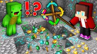 JJ and Mikey Found ALL Rarest Ores with SUPER PICKAXE in Minecraft Maizen!