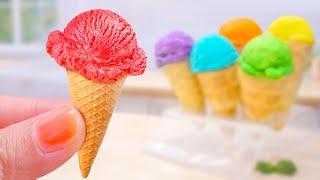 Coolest Miniature Rainbow Ice Cream Recipe For Summer  Satisfying Miniature Fruit Ice Cream Design