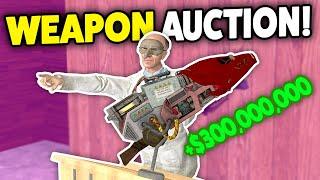 WEAPON AUCTION MADE OVER $300,000,000! - Gmod DarkRP Auction House Selling OP Weapons And Armor