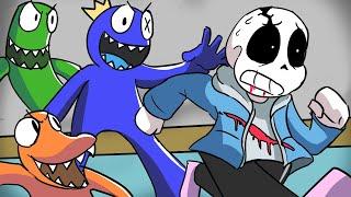 If BLUE met LAST BREATH SANS (Rainbow Friends Roblox Animation as UNDERTALE)