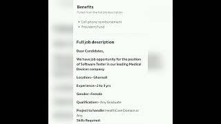 Jr. Software Tester#fresher#experienced #getemployed#softwaretestingjobs#qa #youtubeshorts#junior