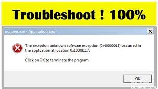 The Exception Unknown Software Exception 0x40000015 On Windows