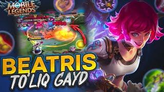 BEATRIS PERSONAJIGA TO'LIQ GAYD VA GEYMPLEY / MLBB BEATRIS / MOBILE LEGENDS