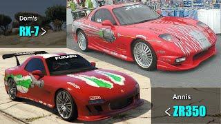 GTA V Online LS Tuner DLC cars vs Real life Cars & New F&F Builds