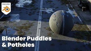 How to Make and PAINT Realistic Potholes and Puddles in Blender (Tutorial)#3d #blender #blender3d