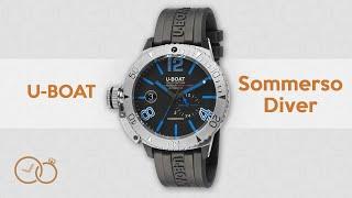 U-Boat Automatic Sommerso Diver Watch Blue Silicone Strap 9014