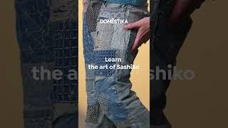 Sashiko for sustainable fashion  #sewing #sashiko #shorts  #embroidery #upcycling  #patchwork