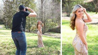 How to Shoot Portraits in HARSH Sunlight with NO FLASH | Behind The Scenes | Prom