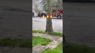 Car on fire outside My House! 