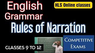 ENGLISH RULES OF NARRATION class 9 to 12 & Competitions / Excercise -02/Lec-13/23