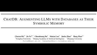 ChatDB: Augmenting LLMs with Databases as Their Symbolic Memory