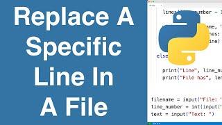 Replace A Specific Line In A File | Python Examples