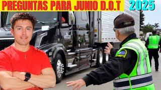 Las Preguntas Del D.O.T para junio 2025 y señales de tráfico. Inspección Weigh station.