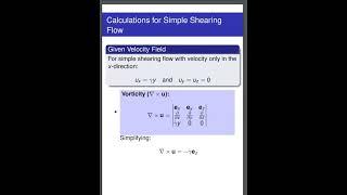 Vorticity calculation : ux = gamma dot y and uy = uz = 0 #fluidmechnics #Vector