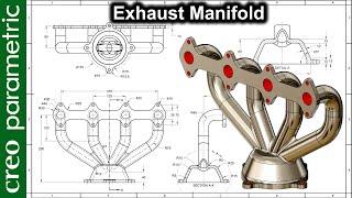 Complex part design | exhaust Manifold in Creo Parametric