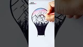 Bulb scenery drawing easy #satisfying #viral #shorts #bulb #scenery