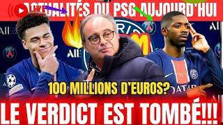 URGENT!! LE VERDICT EST TOMBÉ!! 100 MILLIONS D'EUROS POUR .... PERSONNE N'IMAGINAIT Á CELA! PSG