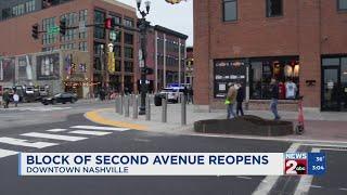 Block of 2nd Avenue reopens in Downtown Nashville, TN