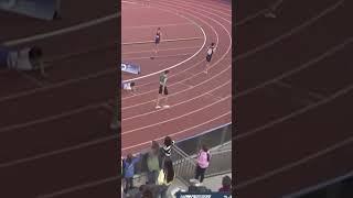 Shocking moment a runner shoved his opponent at the finish line
