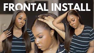 STEP-BY-STEP FRONTAL WIG TUTORIAL | DARK BROWN WIG MIDDLE PART BUSS DOWN INSTALL| FT ALIPEARL HAIR