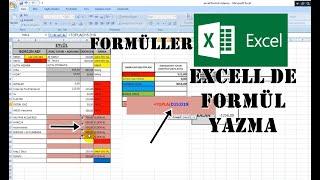 Excel de Formül Yapma Formüllerle 4 İşlem Yapma / Excel de Aylık Gider Cetveli Oluşturma