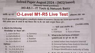 O-Level M1-R5  MCQ Live Test with Solution 100 Questions