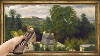 Vintage TV Art Screensaver. 4K Frame TV Hack. 2hr Gold Framed French Country Landscape Painting.