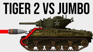 Tiger 2 VS Sherman Jumbo Armor Simulation