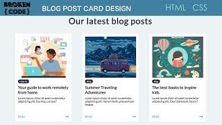 Blog Card Design using HTML and CSS