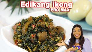 HOW TO MAKE VEGETABLE SOUP WITH UGU AND WATERLEAF | EDIKANG IKONG SOUP + POUNDED YAM WITH SYINIX