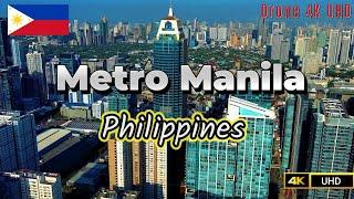 Flying over Metro Manila Philippines