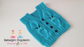 BAYKUŞ YELEK MODELİ #elif pirenvise #babyknitting